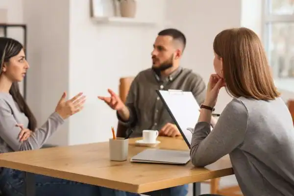 Image of couple access free mediation using family mediation voucher scheme Royston