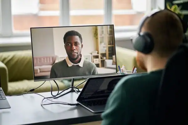 Man attending online mediation Royston MIAMS session